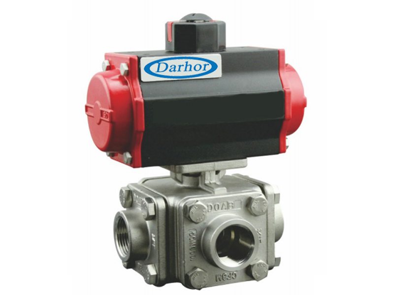 氣動螺紋三通球閥